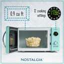 Nostalgia Retro Countertop Microwave Oven - 800-Watt - 0.9 cu ft - 12 Pre-Programmed Cooking Settings - Digital Clock - Kitchen Appliances - Aqua