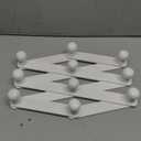 TRSPCWR 2 Pack Accordion Wall Hanger, Expandable Coat Rack Wall Mounted, Wood Hat Hanger for Hanging Coat, Hats, Caps, Mugs, 10 Peg, White