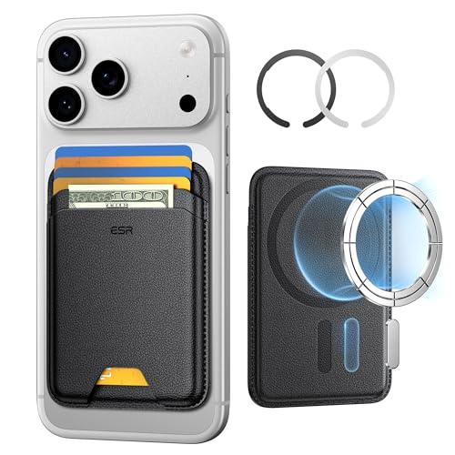 ESR for MagSafe Wallet, 5 Card Holder with RFID Blocking, MagSafe Sticker Included, Slim Magnetic Wallet for iPhone 17e/17/16/15/14/13/12 Series and Selected Samsung Devices, Not for 13/12 Mini, Black