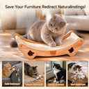 Upgraded Sisal Cat Scratcher Bed, Solid Oak Frame 1.3 cm Thick, 100% Sisal Pad, Curved Scratch Lounger, Stable Base Up to 36 lb, Sofa Protector, Odor-Free, 23.6" x 13.7"