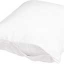 Amazon Basics Standard Breathable 100% Cotton Hypoallergenic Pillow Protector with Zipper, Machine Washable, White, 27 x 21 Inches, Pillows Not Included, Standard