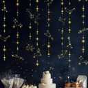 Cheerland Glitter Celestial Party Decorations Constellation Birthday Decoration Star Garlands Witchy Backdrop Astrology Decor Zodiac Theme Banner Hanging Stars Streamer Galaxy Party Suppplies (Gold)