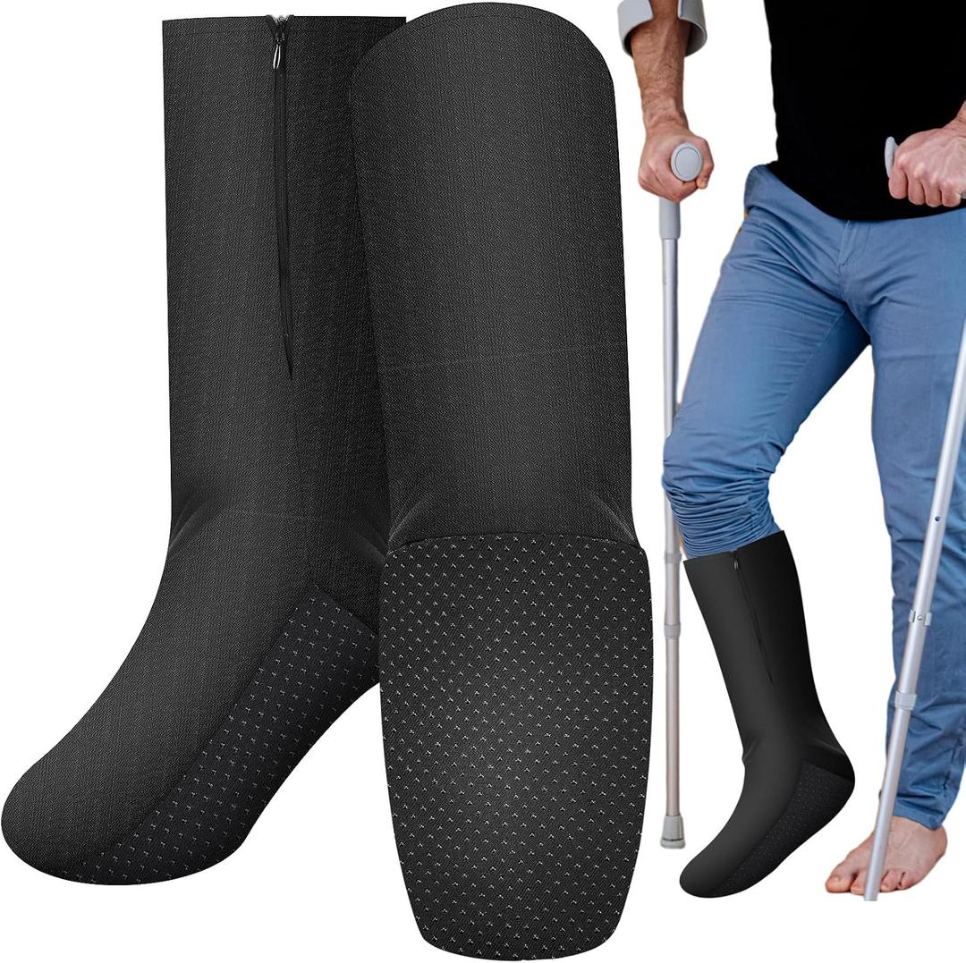 Liitrsh 4 Pcs Non-slip Leg Cast Cover Cast Sock Cover for Foot Surgery Recovery Supplies Plaster Stocking Protective Below the Knee Leg Sleeve for Foot Men Women