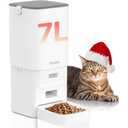 Automatic Cat Feeder - 7L/29 Cups Cat Food Dispenser with Desiccant Bag, 16 Meals, Ideal for 215mm Dry Food, Auto Pet Feeder with Dual Power Supply, Automatic Dog Feeder for Small Medium Breed