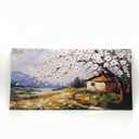 Large Canvas Wall Art for Living Room Farmhouse Decor Pictures Abstraction Landscape Wall Art Decor Prints Plum Blossom Artwork Countryside Canvas Painting Wall Decor for Bedroom with Frame 24x48 IN