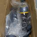 JEHONN Broom and Dustpan Set for Home, 54 Inches Long Handle Lightweight 180 Degree Rotating Indoor Upright Standing Dust Pan with Comb Teeth, Store Sweep Set for Room Kitchen Lobby Office (Dark Blue and Yellow)