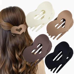 4 PCS Flat Hair Clips for Women French Hair Claw Clips Large Duckbill Hair Clips for Women Thick Thin Hair