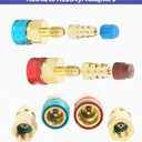 bylikeho R1234YF to R134a Conversion Adapters Quick Couplers Kit,Car Accessories R1234yf Refrigerant Recharge Kit,High Low Side Adapter for R1234yf Air Conditioning Systems Evacuation Recharging