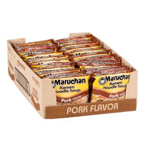 Maruchan Ramen Pork, Instant Ramen Noodles, Ready to Eat Meals, 24 Count, BB Date 07/14/26