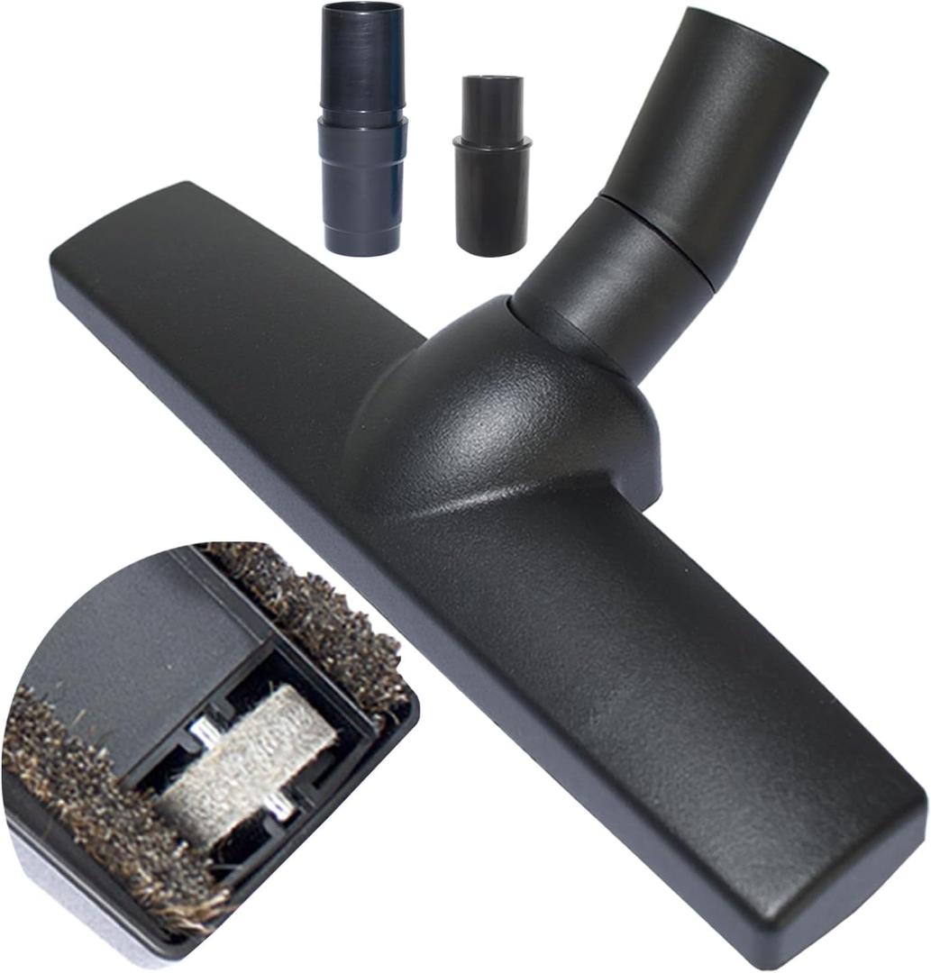 For Carpet & Hard Floors Vacuum Brush Attachment with Horse Hair Bristles and Wheels Using On Any Surface without Scratches - Hardwood Floor Attachments plus Vacuum Hose Adapter (32MM & 35MM Attachment)