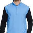 M MAELREG Golf Vests For Men Dry Fit Lightweight Moisture Wicking Performance Sports Breathable Golf 1/4 Zip Pullover Men (Blue, L)