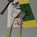 4-Pack - Ceramic Vintage Afternoon Tea, Coffee Whisk, Handmade Spoon, Long-Handle Coffee Scoop, tea scoop for loose tea, Size 5.9 * 1.5in(15 * 4cm)