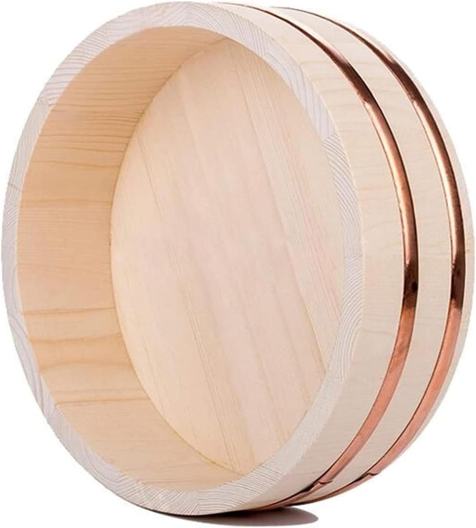 Large Japanese Wooden Hangiri Sushi Rice Mixing Bowl Tub for Sushi Restaurant Sushi 27.9 inch/71cm Diameter