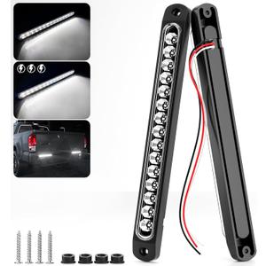 PSEQT 10" 15 LED Trailer Identification Light Led Running Reverse Backup Tail Light Bar Strip White Truck Rear Side Marker Lights Waterproof
