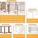 Acrylic Dog playpen Indoor: Clear Puppy Pen for Small Medium Dogs Cats with Metal Frame - 8panels 24inch Tall Transparent pet Fence with Door for Rabbits Guinea Pig