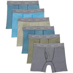 Hanes boys Originals Boxer Briefs, Stretch Cotton Underwear, Assorted, 6-pack Large