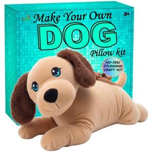 2Pepers Create Your Own Best Friend: DIY No-Sew Plush Dog Craft Kit for Kids - Stuffed Animal Kit for Children, Plushie Puppy Art Pillow, Gift for Boys & Girls Ages 3 4 5 6 7 8+, Dog Toy STEM Present