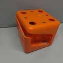 2 Pack Thick Salt Block Holder Mineral Brick Feeder Tray for Cattle Horse Goat Sheep (Small Size, Orange)
