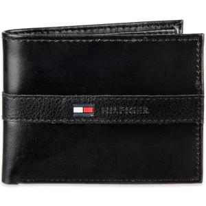 Tommy Hilfiger Men's Classic Bifold Wallet with ID Window and Multiple Card Slots (Casual Black Ranger)