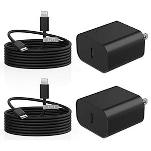 Matsusho iPhone Charger Fast Charging 10 FT, 2 Pack 20W USB C Wall Charger Block with 10FT Long Type C to Lightning Fast Charging Data Sync Cable Compatible for iPhone 14 13 12 11 Pro Max XS XR X iPad