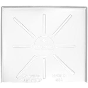 HDPE Dishwasher Drain Pan - Open-Ended Dishwasher Leak Pan - Directs Water Upfront for Timely Identification - 24 inch x 20.5 inch - White