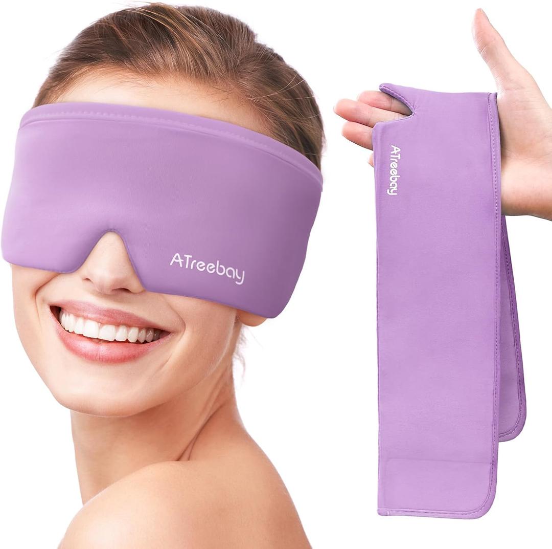 Cooling Eye Mask, Cold Eye Mask for Puffy Eyes, Reusable Ice Eye Masks for Dry Eyes, Relieve Your Migraines and Headaches with Gel Eye Masks Therapy, Long-Lasting Comfort, Purple