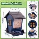 LSCQYYCCSquirrel Proof Bird Feeders for Outdoors Hanging, 5LB Capacity Metal Wild Birdfeeders Outside Hanging, Large Feeder That Attracts Cardinals, Chickadees, and More Birds-One in Blue