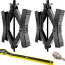 2Pcs Camper Wheel Chock Stabilizer for RV Travel Trailer, Heavy Duty RV Tire Scissor Locking X Shaped Chock Accessories with Wrench