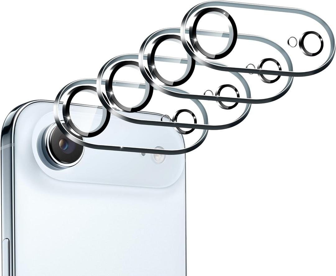 5 x ivoler 4-Pack Camera Lens Protector for iPhone Air 6.5'' Screen Protector Tempered Glass[Case Friendly][New Rersion],for iPhone 17 Air Scratch-Resistant,Clear+Black Circle (Transparent)