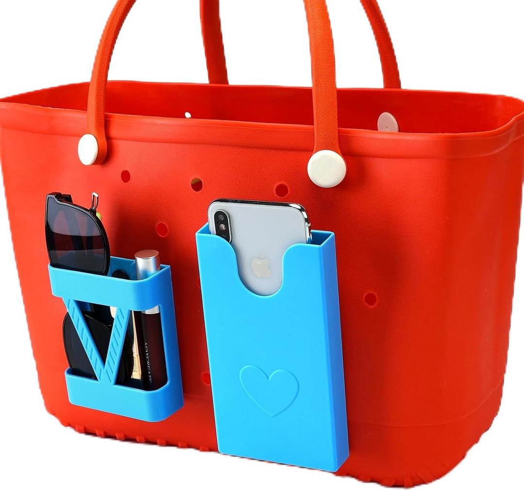 2 Pack Phone Case Holder with Beach Bag Accessories Charm Insert Accessories for Bogg Bag Divider(Blue)
