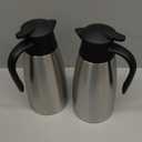 2 PCS 68 OZ Thermal Coffee Carafe, Insulated Stainless Steel Coffee Carafe Double Walled Vacuum Thermal Pot Flask with Brushes Thermos for Keeping Hot Coffee Tea Home and Office (Silver)