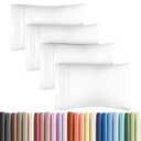 Queen Pillow Cases Set of 4 - Ultra Soft Hotel Quality Pillowcase Covers - Comfy, Cozy & Wrinkle Free - Shrinkage, Stain and Fade Resistant - Machine Washable Pillow Protectors - 4 Piece Set - White