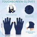 Chicingyou 3 Pcs Kids Hat Gloves Scarf Set Winter Knitted Beanie with Earmuffs Double Layer Scarf for Boy Girl 8-12 Years Old (Blue)