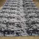 14' x 10' Shag Rug for Living Room, Tie-Dyed Dark Grey, Soft Area Rugs for Bedroom, Large Fluffy Shaggy Carpets