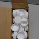 Rozer 50 Pcs White Plastic Bottle Caps 38 mm for Empty Juice Bottles, Tamper Seal Lids Container Lids Bottle Caps for Crafts DIY, 4, 8, 12, 16, and 32 oz Container