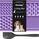 Licking Mat for Dogs & Cats with Suction Cups, 1 Pack Dog Slow Feeder Lick Pat for Anxiety Relief, Dog Toys Feeding Mat for Butter Yogurt Peanut, Pets Bathing Training Grooming Mat (Purple)