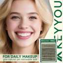 KEYYOU Flaunt Lash Clusters Flora Eyelash Clusters D Curl Cluster Eyelash Extensions 8-18mix False Eyelashes 144pcs Classic Wispy Natural Lash Cluster with SpikesF01