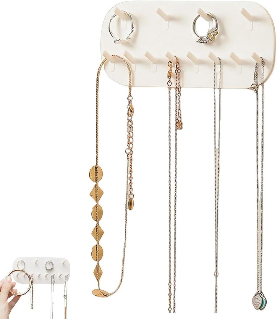 Jewelry Organizer Wall Mount, Jewelry Hooks Necklace Holder, Acrylic Necklace Holder (1)