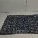 Tangsoo 2.6x8 Runner Rug for Hallway Kitchen, Non Slip Washable Long Rug Runner Boho Vintage Floral Carpet, Distressed Blue Black Soft Low Pile Indoor Runners for Entryway, Laundry, Kids&pets Friendly