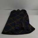 IDEALSANXUN Women's Plaid Wool Skirts Elastic Waist A-Line Pleated Tartan Long Skirts, S Mid-Calf Navy
