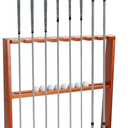 Golf Club Holder Stand,Wooden Golf Club Rack -Indoor Display Rack,Golf Club Organizer for 8 Clubs and 11 Balls Storage,Golf Rack for Storage Sports Outdoors Wall Garage