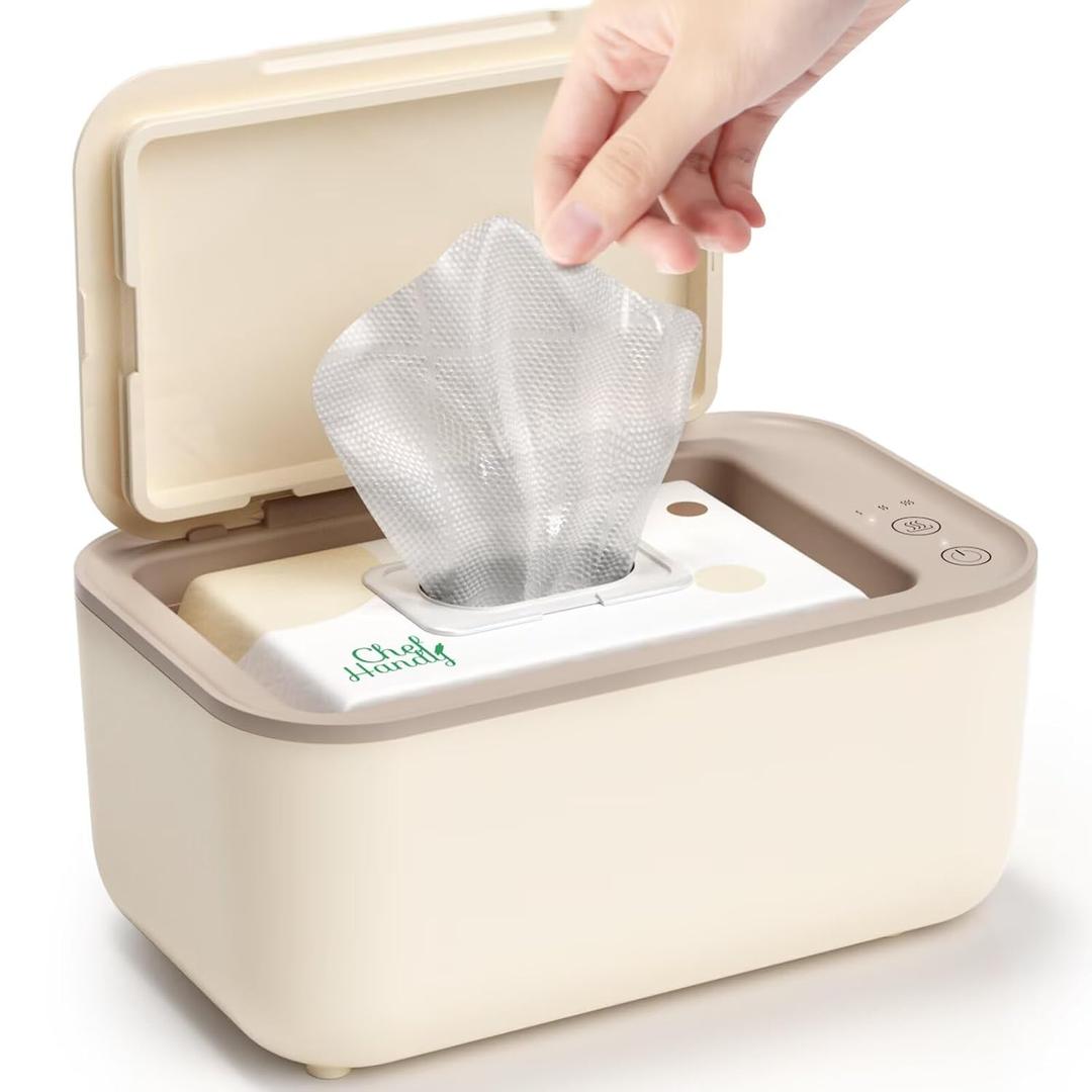 Baby Wipe Warmer, Wipe Warmer and Baby Wet Wipes Dispenser, 3 Mode Temp Control, Large Capacity, Evenly Overall Heating, Silence for Babies, Portable Diaper Wipe Warmer with Changing Light (Yellow)