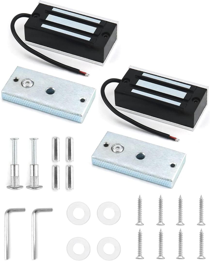 QWORK Electric Magnetic Lock, 2 Pack 60kg 130LBs Holding Force Electric Magnetic Lock for Door Access Control System Electromagnet Fail-Safe NC Mode QWORK Electric Magnetic Lock, 2 Pack 60kg 130LBs Holding Force Electric Magnetic Lock for Door Access Control System Electromagnet Fail-Safe NC Mode