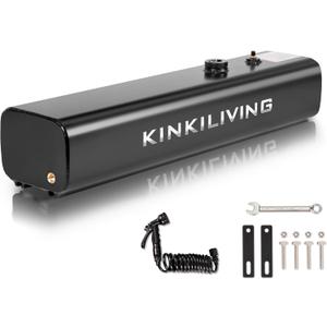 KinkiLiving Pressurized Water Tank, 4.5-9.5Gallon Portable Aluminum Camp Shower with Spray Hose, Fit for Overland Off-Road Vehicles, Trucks, RV Camping, Beach Cleaning (4.5Gallon)