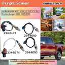 4Pcs Oxygen O2 Sensor Fit for Ford F150 2.7L V6 Turbocharged 2018 2019 2020 Upstream Left 234-5174 Right 234-5173 2Pcs Downstream 234-8050