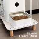 Large Elevated Cat & Dog Bowl Stand,3 inch Height Raised Feeder Compatible with Most Automatic Pet Feeders & Water Fountains, Anti-Slip & Spill-Proof Large Pet Food Tray,17 x 12 Inches (White)
