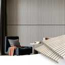 Art3d 2 Wood Slat Acoustic Panels for Wall and Ceiling - 3D Fluted Sound Absorbing Panel with Wood Finish - White Elm
