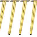 Osring 12 Inch Furniture Legs Gold Round Tapered Metal Table Leg, Slant Cabinet Furniture Feet Hardware for Coffee Table, 4 Pack