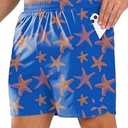 NORTHYARD Mens Swim Trunks 5" Beach Swim Shorts Quick Dry Bathing Suit with Mesh Liner Packable, Blue Starfish, L