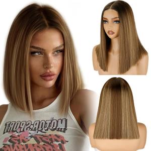 NOSTALGIA Short Straight T Part HD Lace Front Wigs Pre Plucked Pre Cut No Glue Lace Closure Wigs for Party and Daily Use(14 Inch)